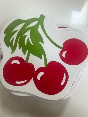 Cherry Melamine plates Red & Green Set approx 8”